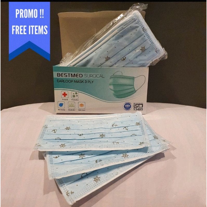 MASKER MOTIF JANGKAR, KEMUDI KAPAL 3ply