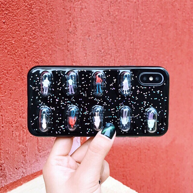 Capsule Black Case iPhone Oppo Vivo Xiaomi Samsung m20 a3s a5s J7+ C9 A9 Pro A20 A80 a10 a5 a3 2017