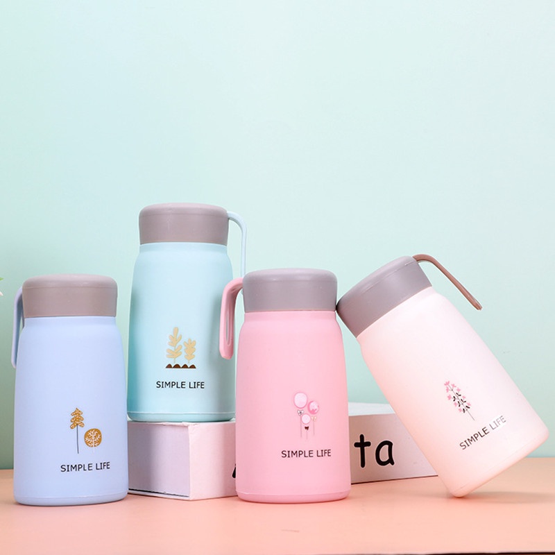 [ BISA COD ] Botol Minum Kaca Simple Life / Botol Kaca Estetik Travel 350 ml