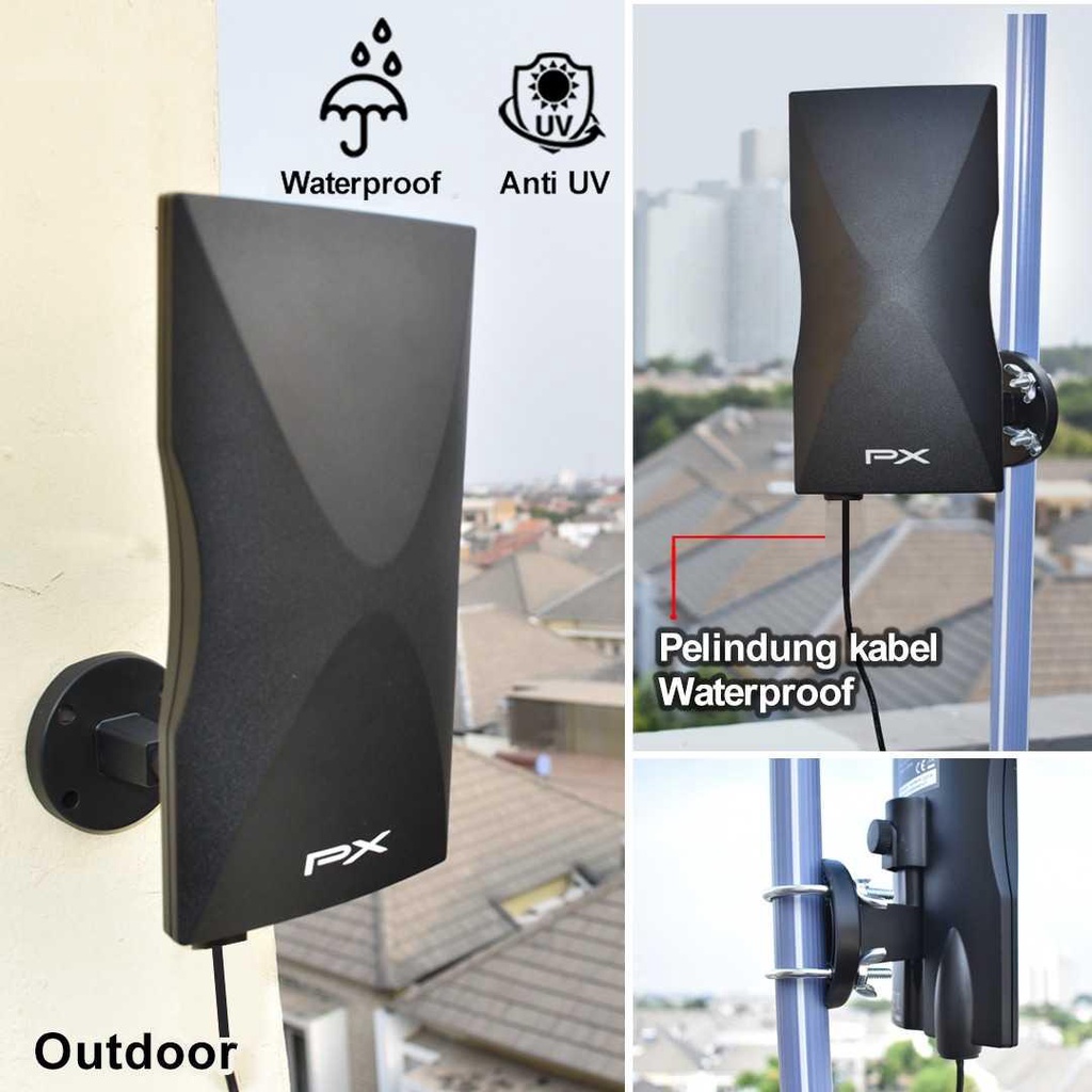 PX Antena TV Digital DA 5900B +Kabel 12 meter &amp; Booster Indoor Outdoor