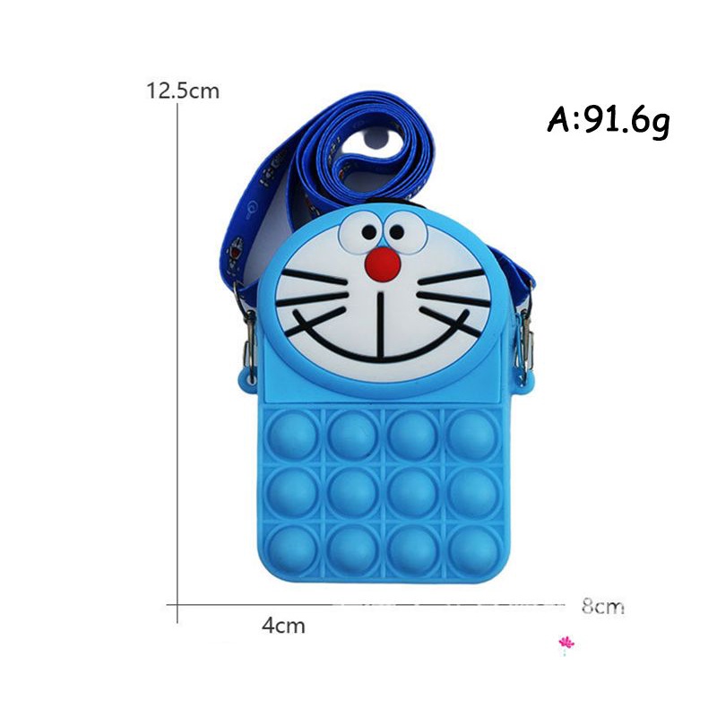 Tas pop it doraemon LED mini