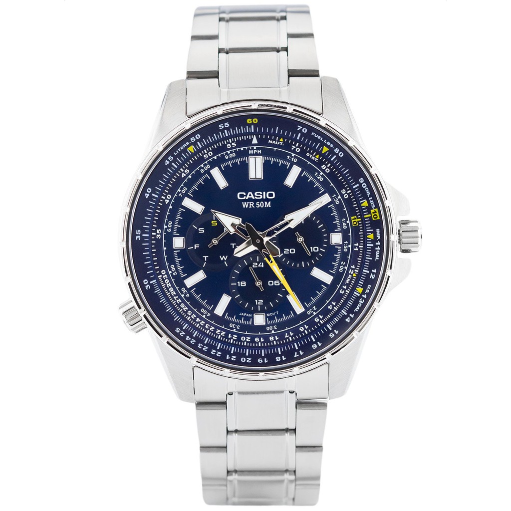 Casio Original Pria MTP-SW320D-2A Analog Stainless Steel