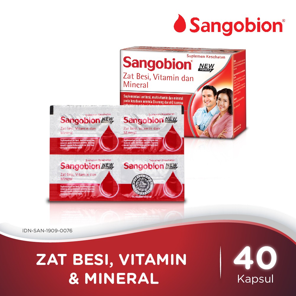 Jual Sangobion Suplemen Kesehatan 40 Kapsul X 4 Strip | Shopee Indonesia