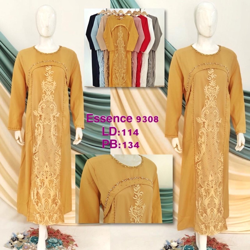 Gamis 9308 maxi dewasa brukat tile payet mewah seragam