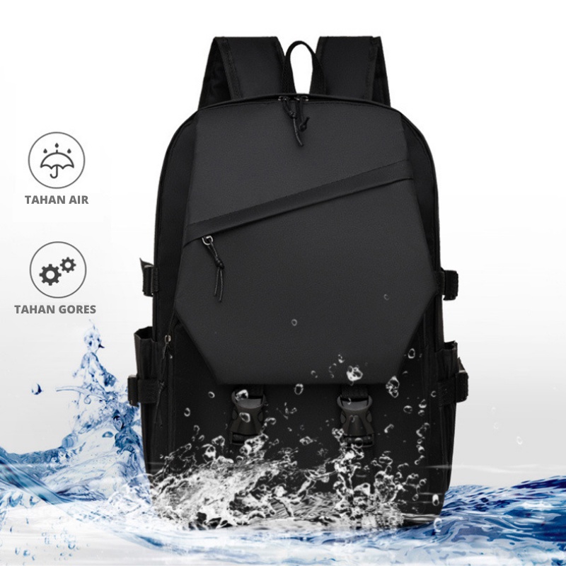 Highland Tas Ransel Pria Backpack Waterproof Anti Air Bahan Lembut Ringan Tas Gendong Pria Cowok Kekinian Tas Ransel Unisex Terbaru TR405