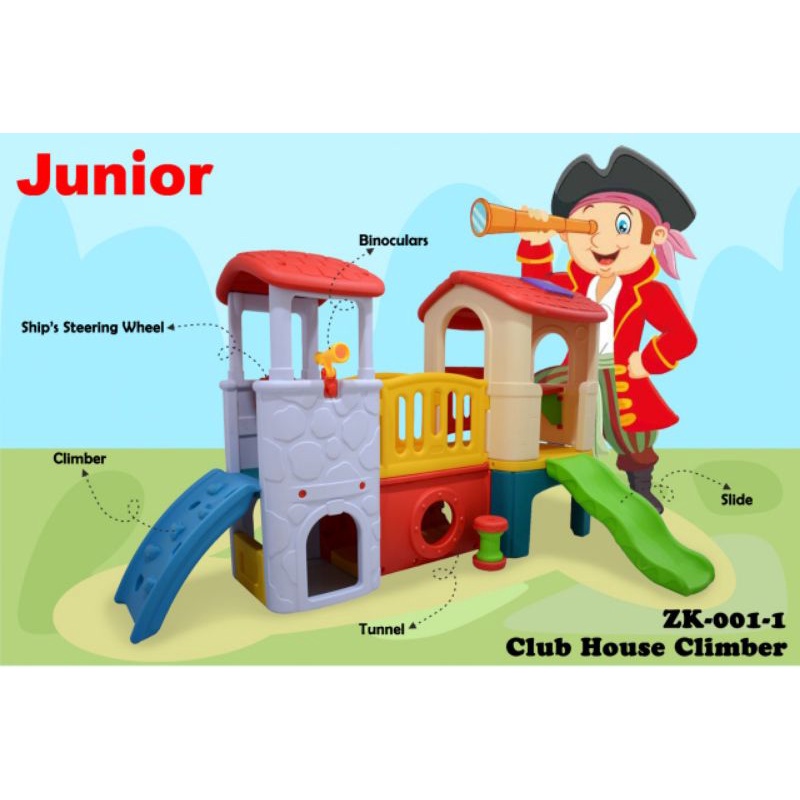 Junior Club House Climber ZK001-1 / mainan rumah-rumahan dengan perosotan