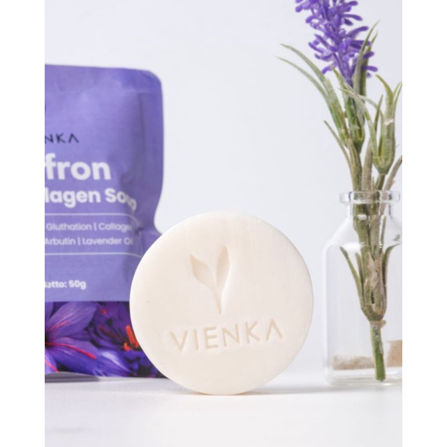 Saffron Gluta Collagen Soap, Isi 50g, (Halal BPOM) - VIENKA