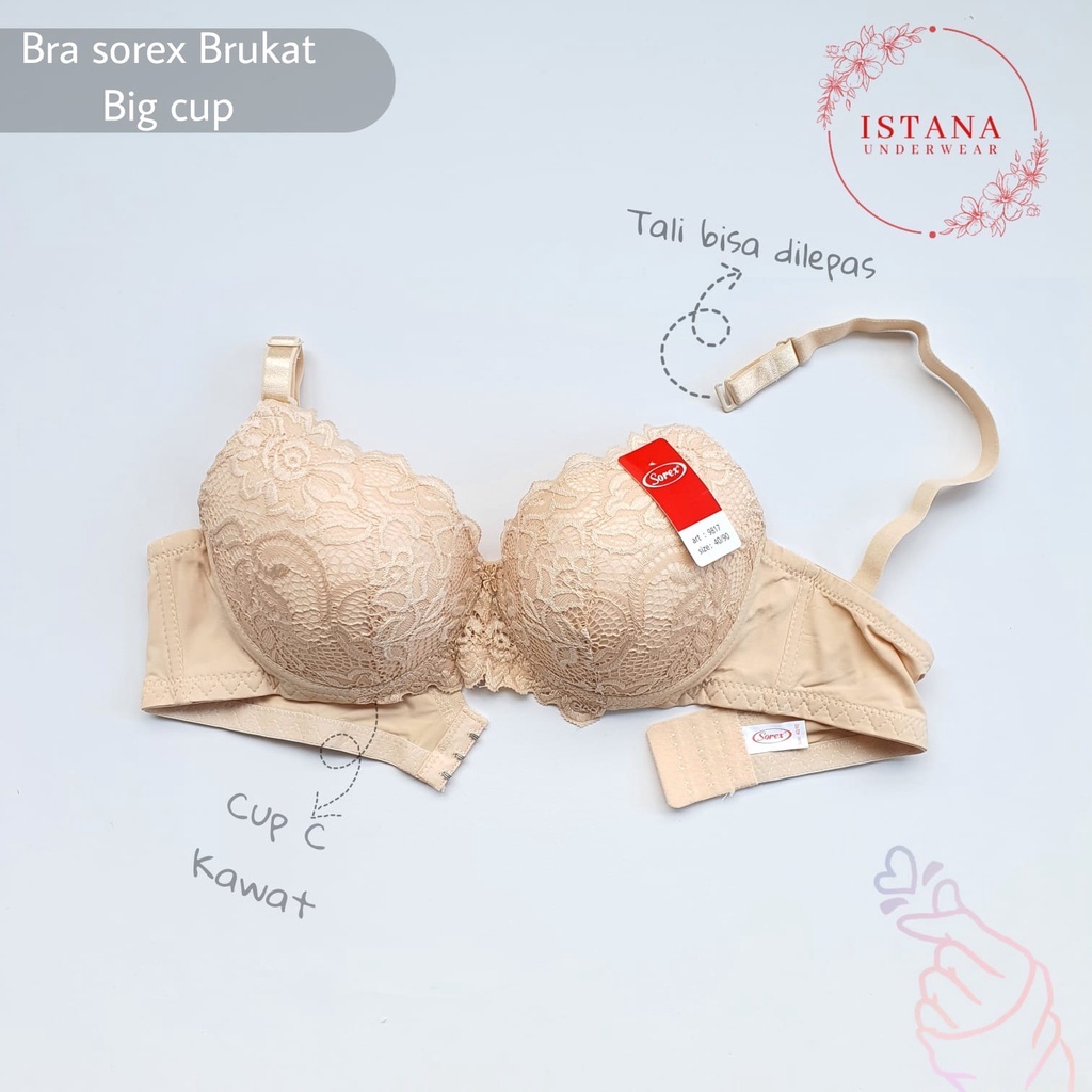 Bh Bra SOREX original brukat lembut premium Cup besar BIG CUP 34 - 40