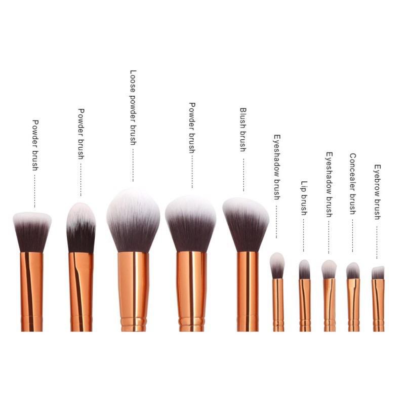 Set Kuas Makeup Makeup Marble 10 pcs Marmer dengan Tas Bundar Marble Brush