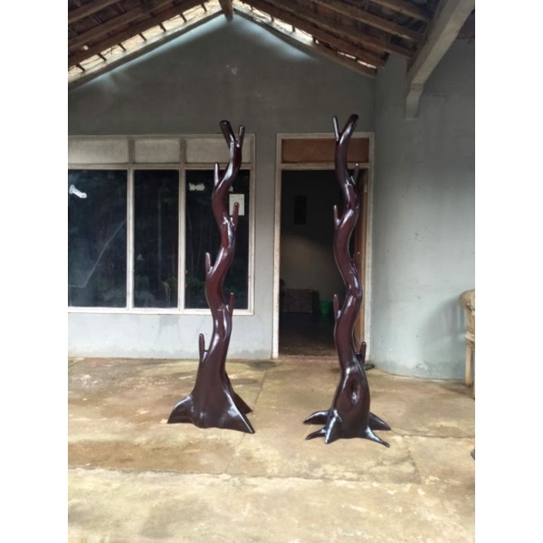 PROMO STAND HANGER KAYU MAHONI / GANTUNGAN KAYU