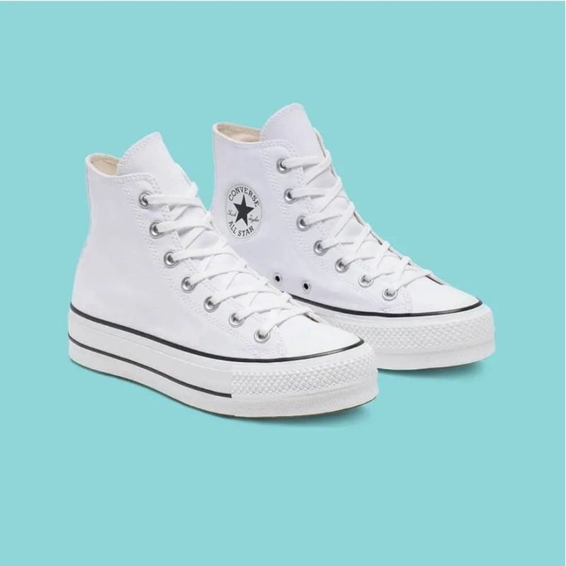 white leather converse high tops women