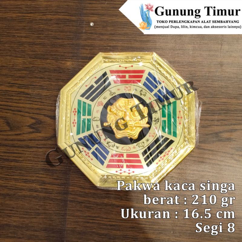 Pa Kua kaca / Cermin cembung patkua / Ba gua ukuran 16.5 cm / Pakwa