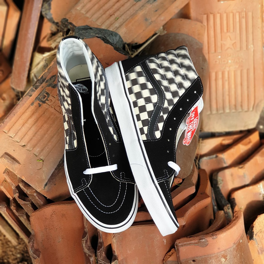 Vans Sk8Hi Checkerboard Blur Black White