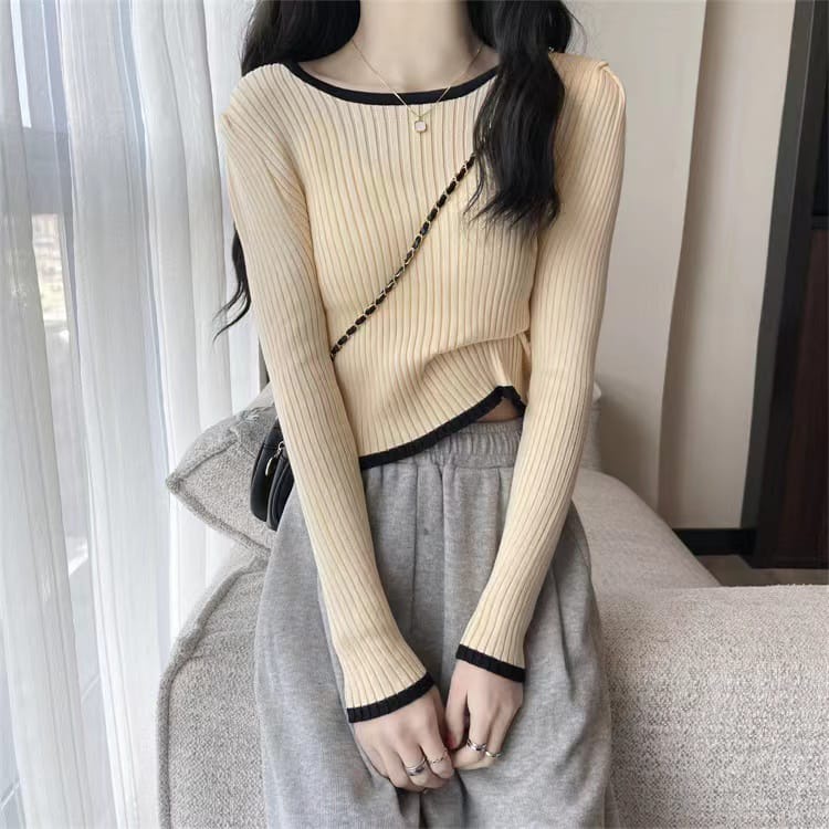 INNER RAJUT KOREAN STYLE//BAJU WANITA LENGAN PANJANG KOMBINASI//NGEPRES BODY MAKS BB 65 KG