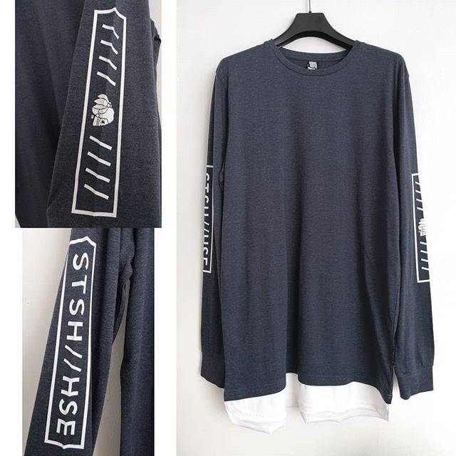 Stash House Dark Blue Layered White Tee