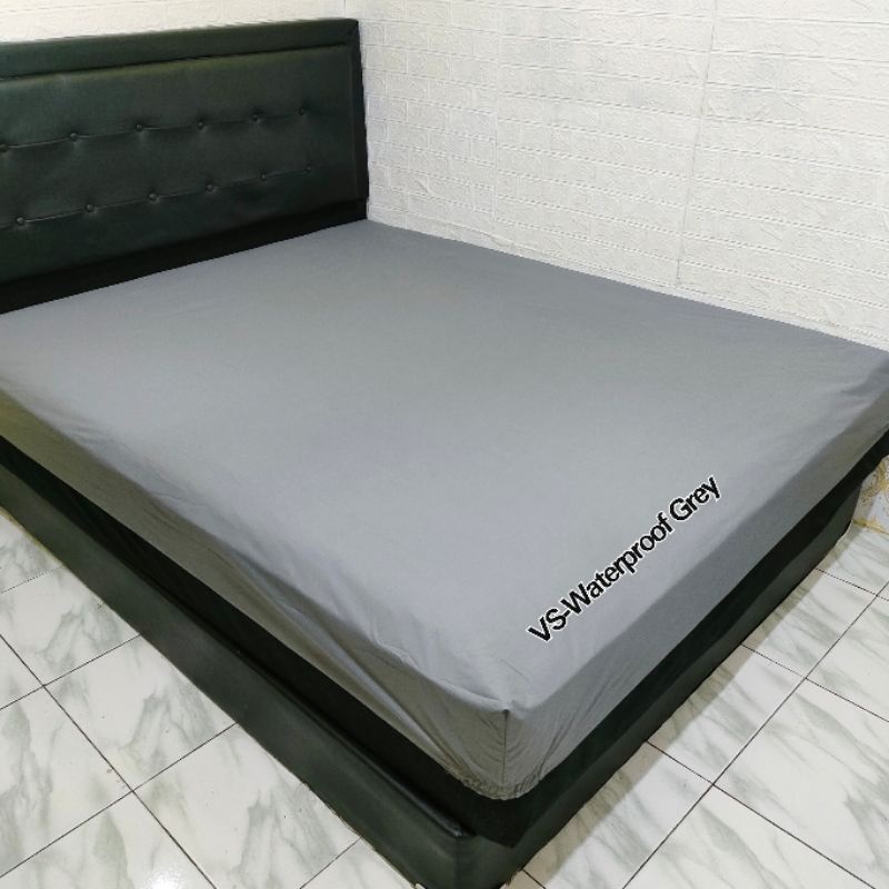 Sprei Waterproof polos anti air/ompol 120x200 160x200 180x200 200x200-WP Grey