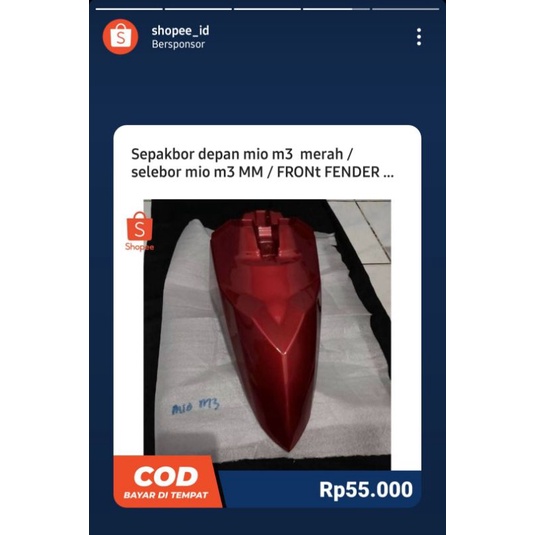 Spakbor Depan Mio M3  Merah / Selebor Mio M3 MM / FRONt FENDER Merah Mio m3 merah merah