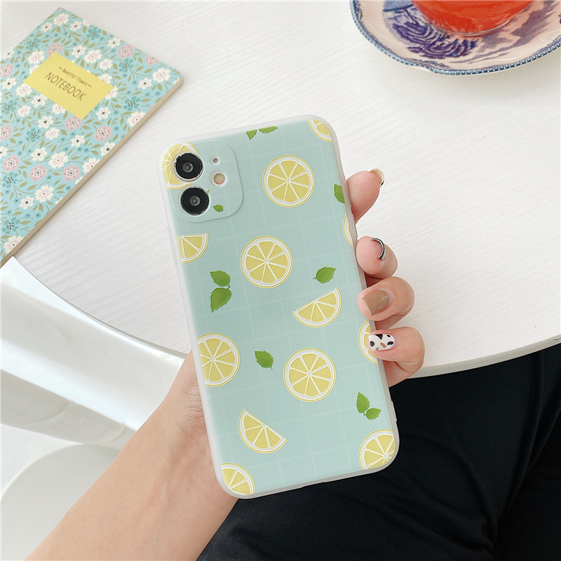 Case Samsung A50 A50s A30s A12 A52 A32 A72 A02s A51 A71 A21s A11 M11 J2prime J7prime A10s A20 A30 A10 A20s A750 M10 A70 A7 2018 3D Embossed Cute Fruit Lemon Soft TPU Cover Oppo A92 A52 A72 A53 2020 A33 2020 Reno4-Y1