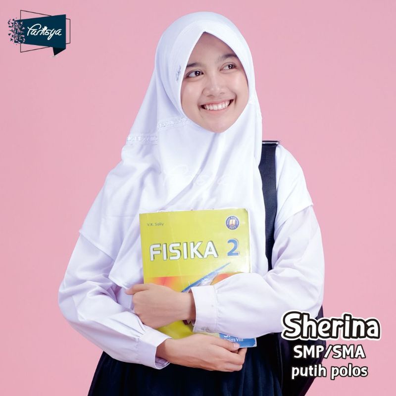 JILBAB SEKOLAH SD SMP SMA PRAMUKA BERGO KAOS POLOS FANISYA PUTIH HITAM ABU COKLAT
