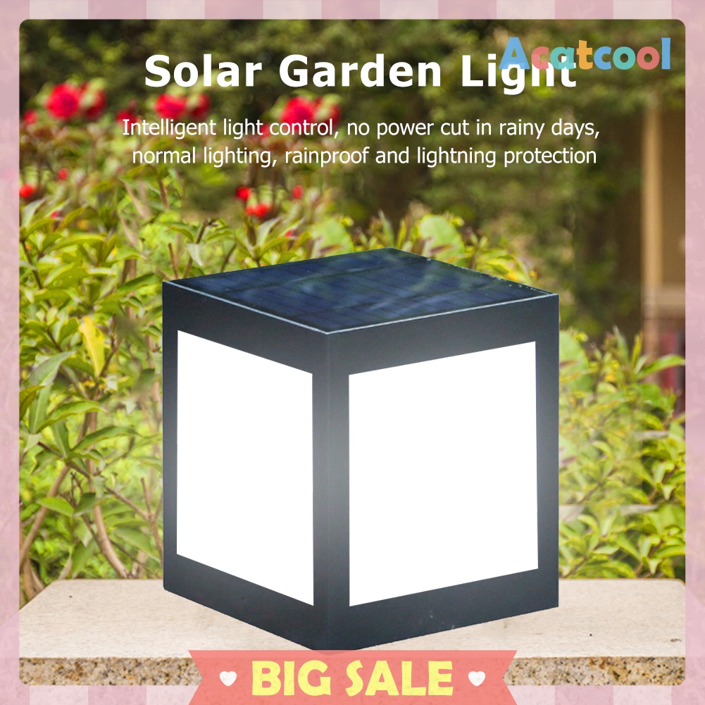 ABS Solar Powered LED Pillar Lamp Waterproof for Outdoor Garden Villa Light