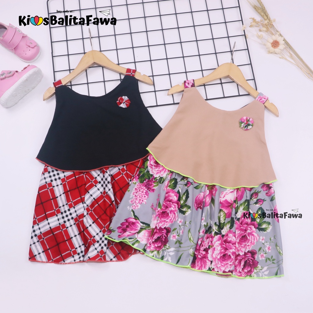 Dress Adele uk 3-4 tahun / Gaun Yukensi Baju Balita Cewek Dres Pesta Anak Perempuan Import Murah