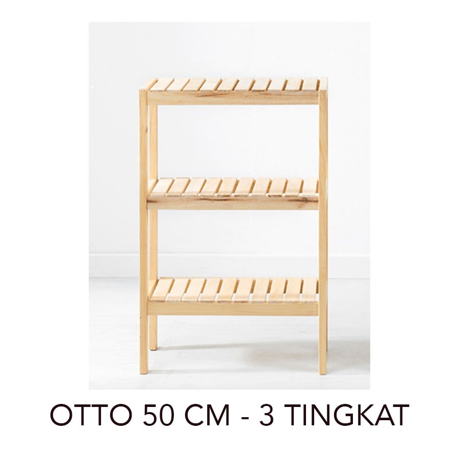 Up Space Otto Wooden Shelf 50 cm 3 tingkat / Rak Kayu / Rak Serbaguna / Rak Murah / Rak Sepatu