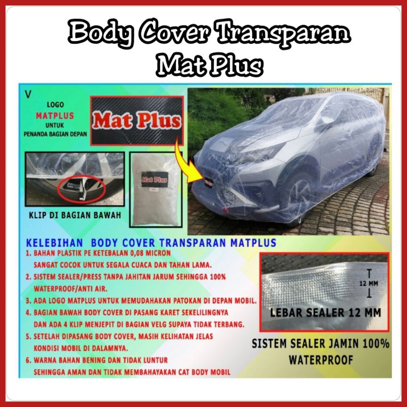 Body Cover Selimut Mobil Minibus Jumbo XL Transparan