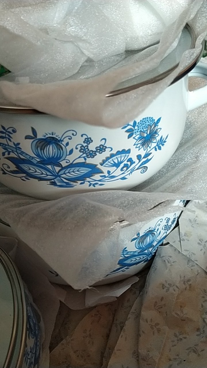 Panci Jadul Motif Bunga Isi 3pc _panci Reona Tutup Kaca