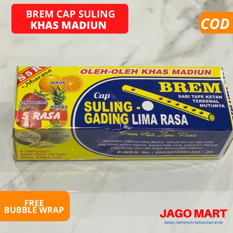 

[BEST SELLER] BREM SULING GADING 5 Rasa (Jeruk,Nanas,Strawberry,Melon,Durian) Khas Madiun Brem asli Khas Madiun