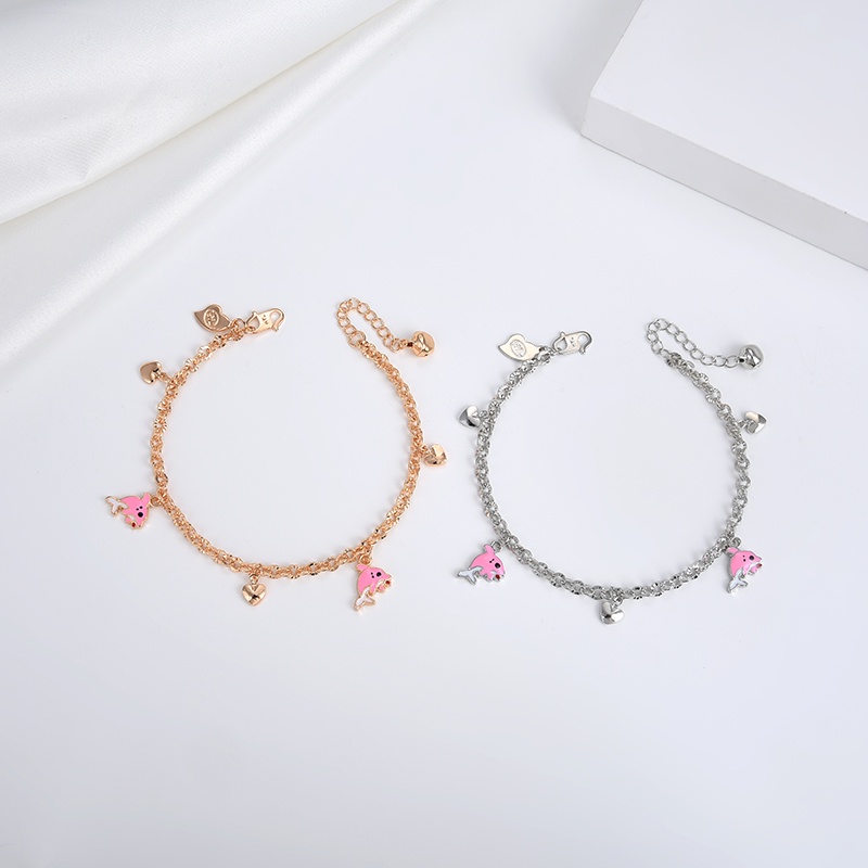 Gelang Titanium Anak Wanita Anti Karat Silver Emas Muda Bayi Couple Asli Rantai Selamanya Korea Mura Magnet Sahabat  43