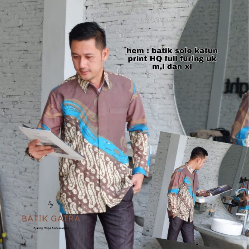 Kemeja Batik Lengan Panjang Parang Lepen Lapis Furing