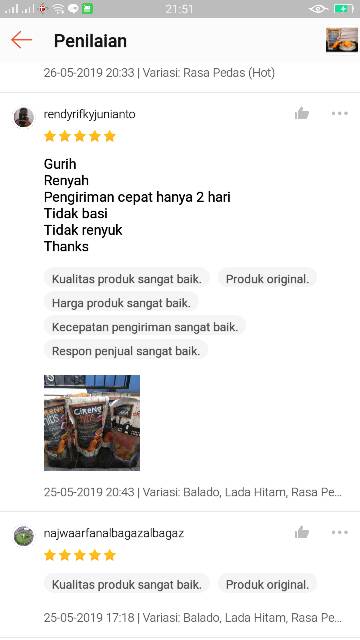 Keripik CIRENG CHIPS Kamsia - Rasa Pedas /Ori /Keju /Balado - Makanan Cemilan Khas Bandung