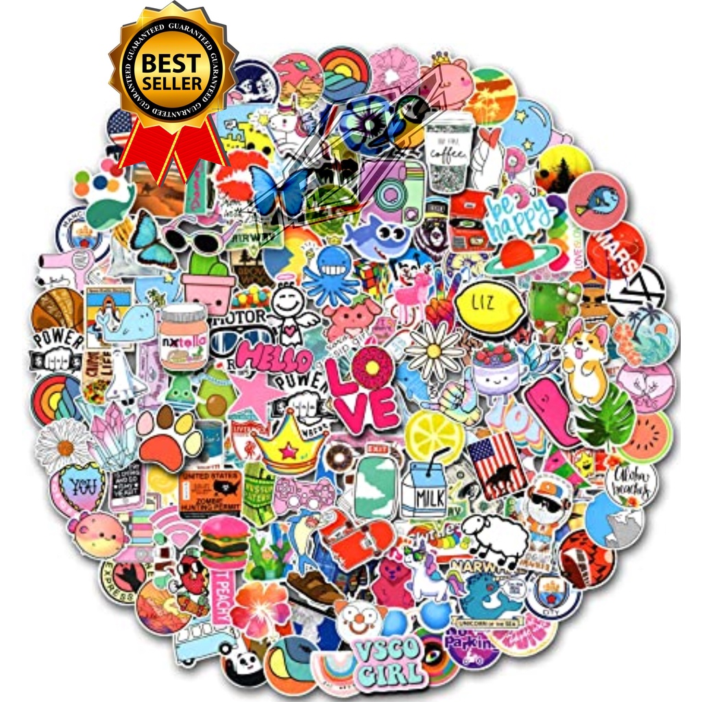 50pcs Stiker pack Sticker Aesthetic logo brand  untuk laptop case tumbler stiker laptop