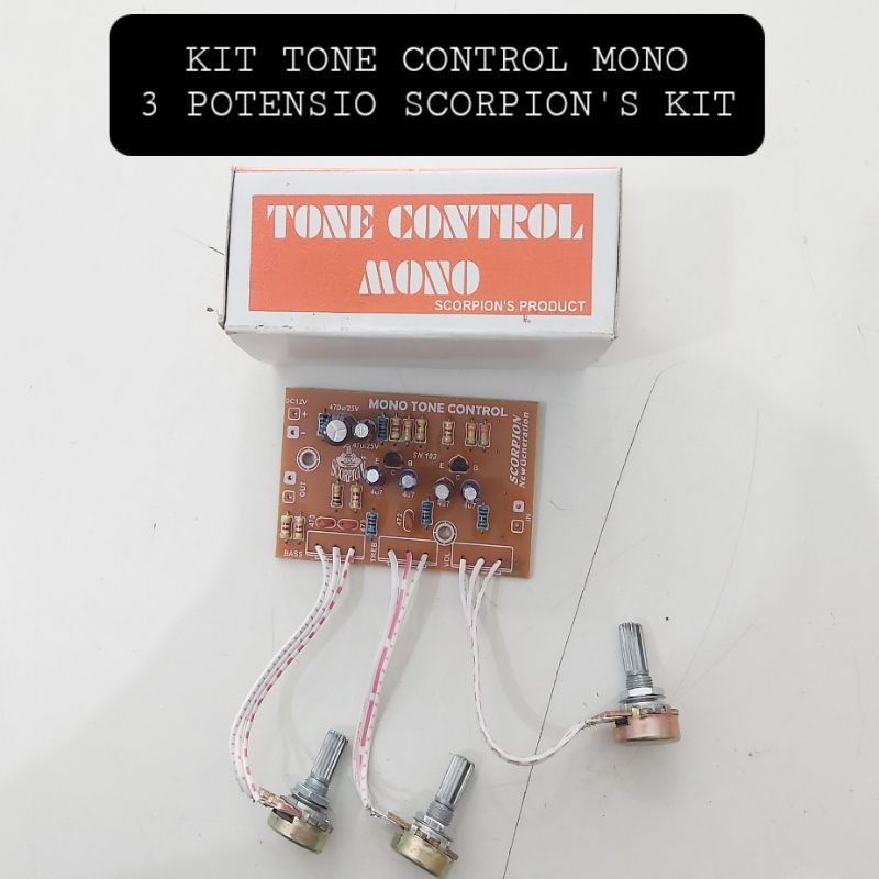 Kit Tone Control Mono 3 Potensio 12V DC Scorpions Kit