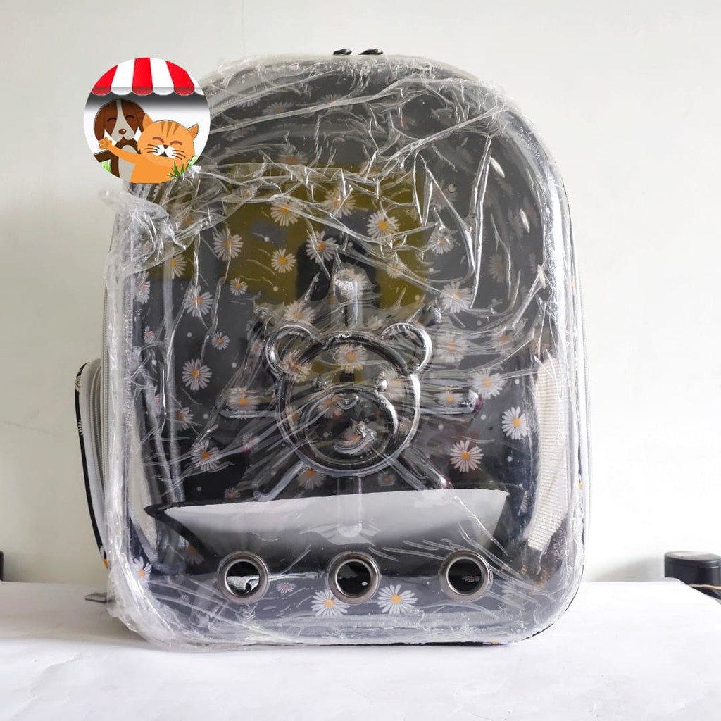 Tas Ransel Kucing Anjing Transparan Astronot Polos Bear Capsul Pet