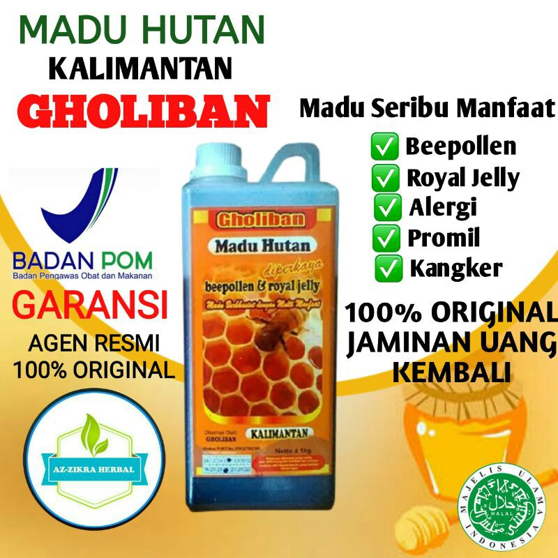 

Madu Gholiban goliban ghaliban Kalimantan Plus Bepollen & Royal Jely Alami Original Asli 100 %