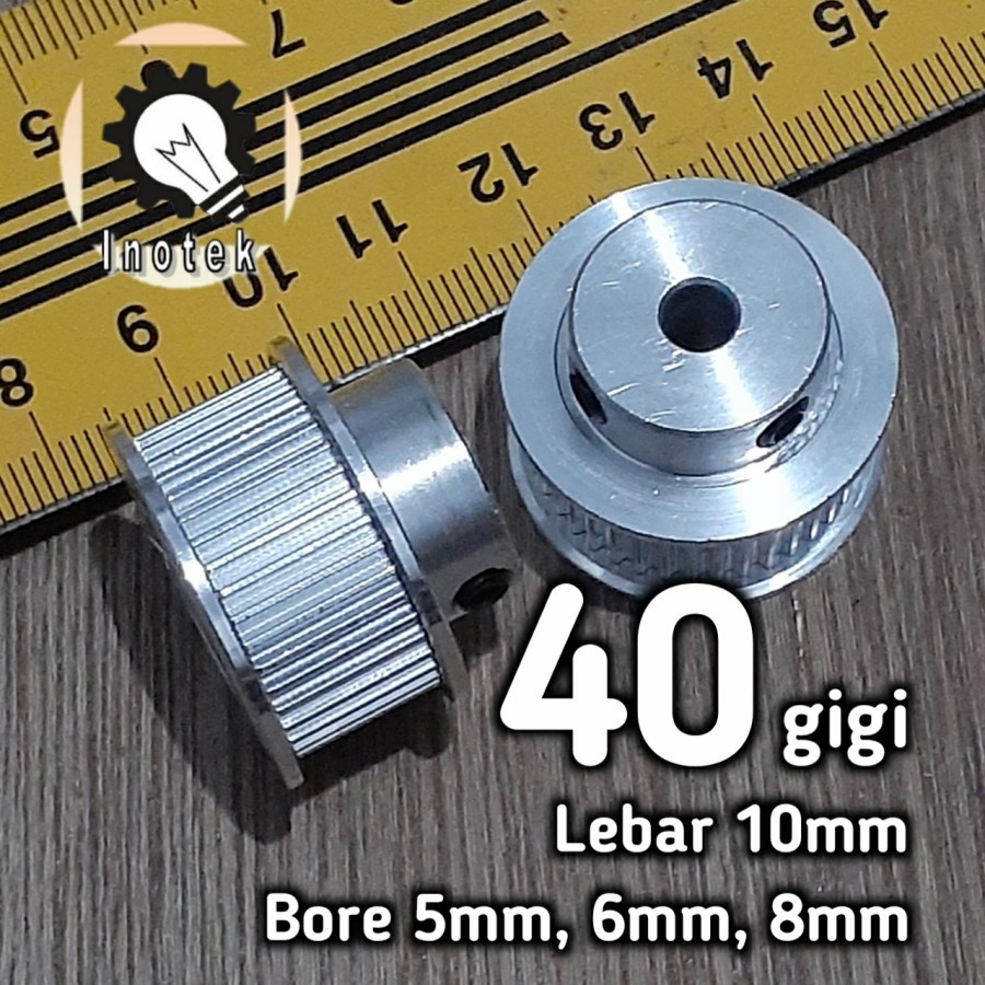 GT2 Pulley 2GT 40 Teeth Bore 5mm 6mm 8mm Width 10mm