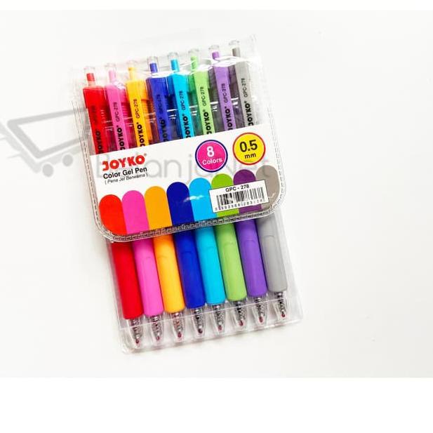 

Bisa COD Pen Warna | Pulpen Warna | Color Gel Pen Joyko GPC-278 8 warna 0.5 mm