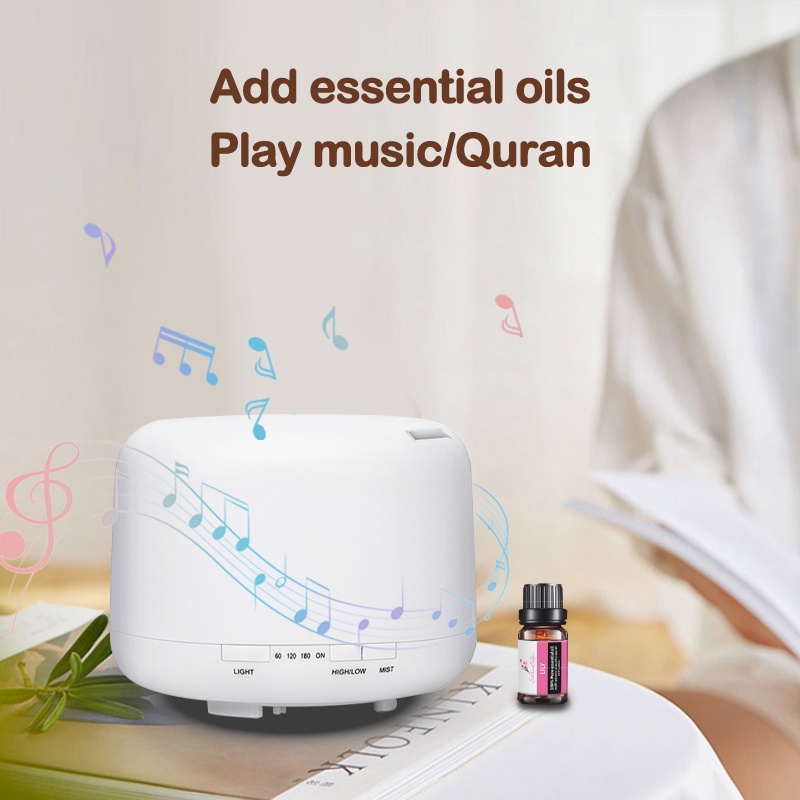 Bluetooth Humidifier SPEAKER Air Purifier Aromaterapi Ruangan Diffuser Difuser+Remote 500ml