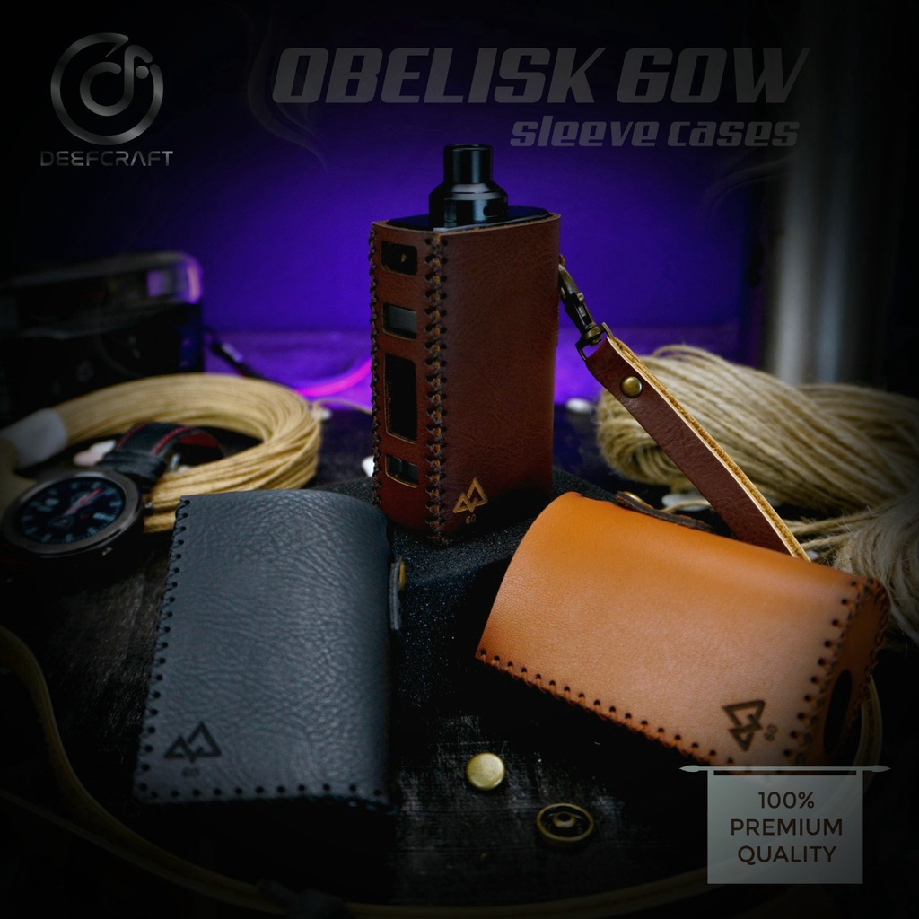 Sleeve Case Obelisk 60 Premium Free Tali Lanyard / Casing Obelisk 60w Leather Sleeve