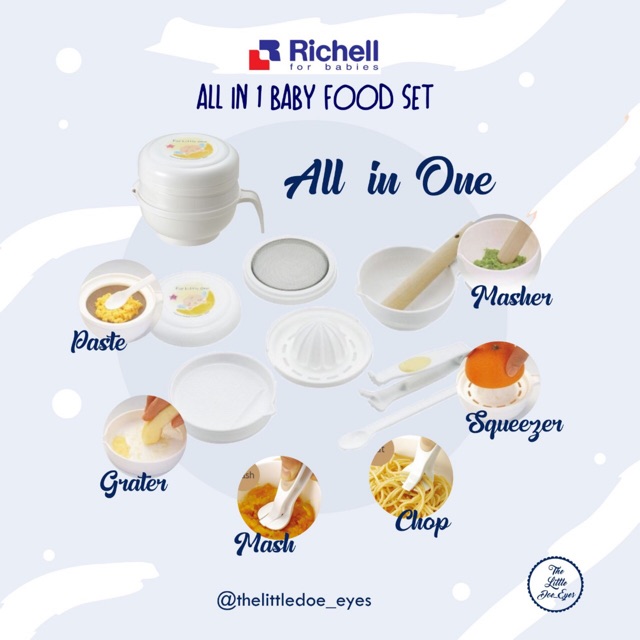 [READY] Richell All in 1 Baby Food Set