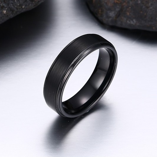 Cincin Single Pria Cowok Tungsten Carbid Cp004 Kualitas bagus Cocok Hadiah