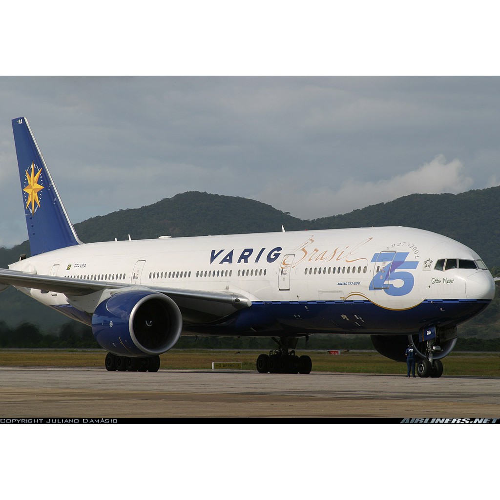 DIY Papercraft Pesawat terbang Varig India Airlines Boeing 777-200