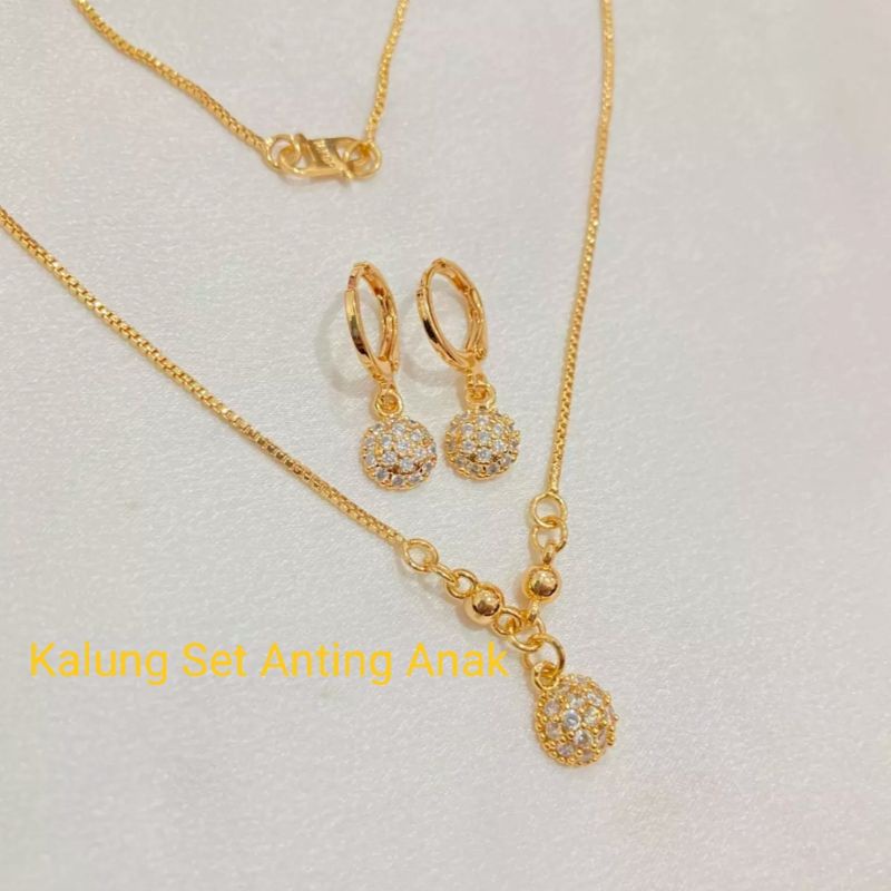KALUNG SET ANTING ANAK TITANIUM