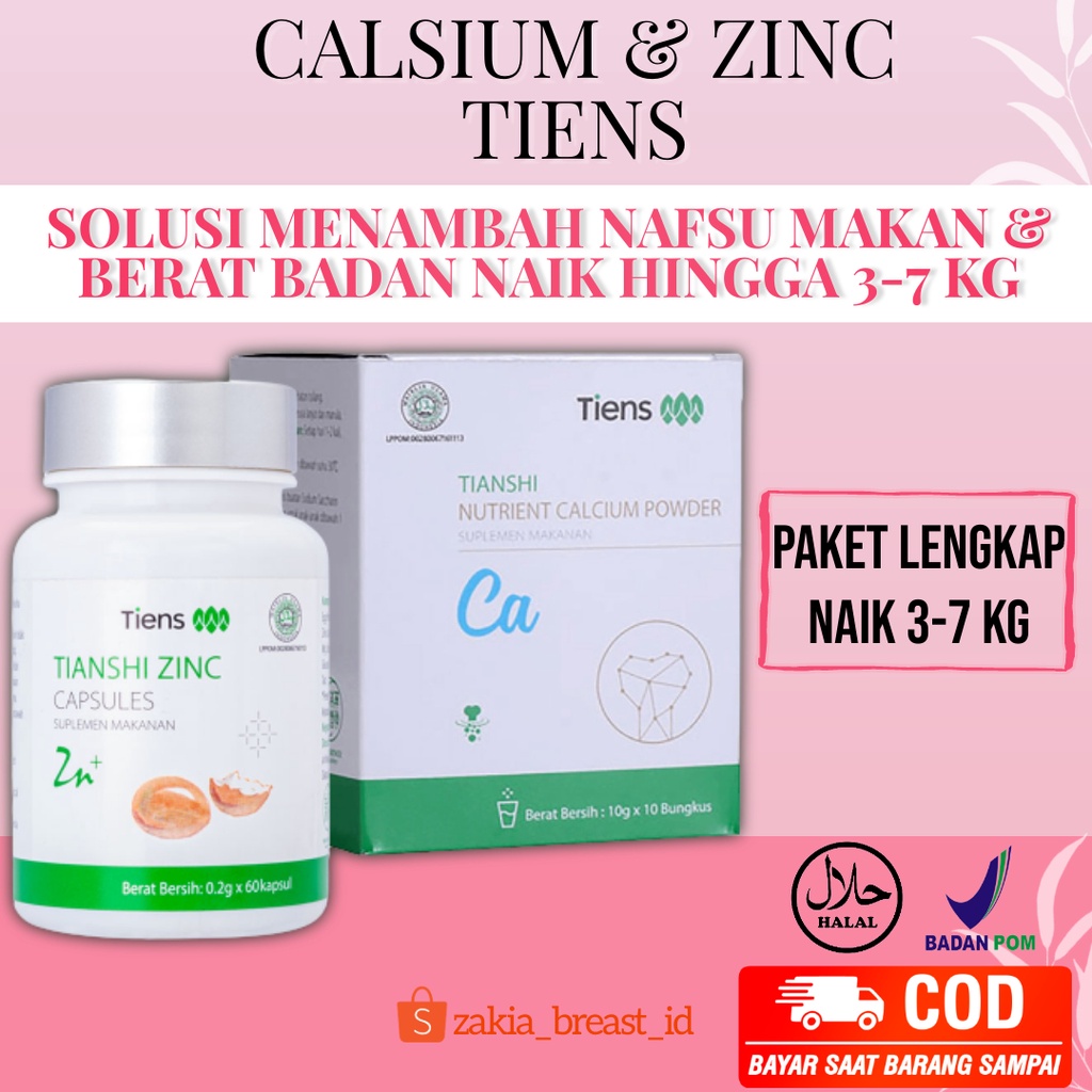 PENGGEMUK BADAN  | SUSU PENGGEMUK BADAN TIENS | ZINC TIENS ORIGINAL | PENAMBAH BERAT BADAN TIENS