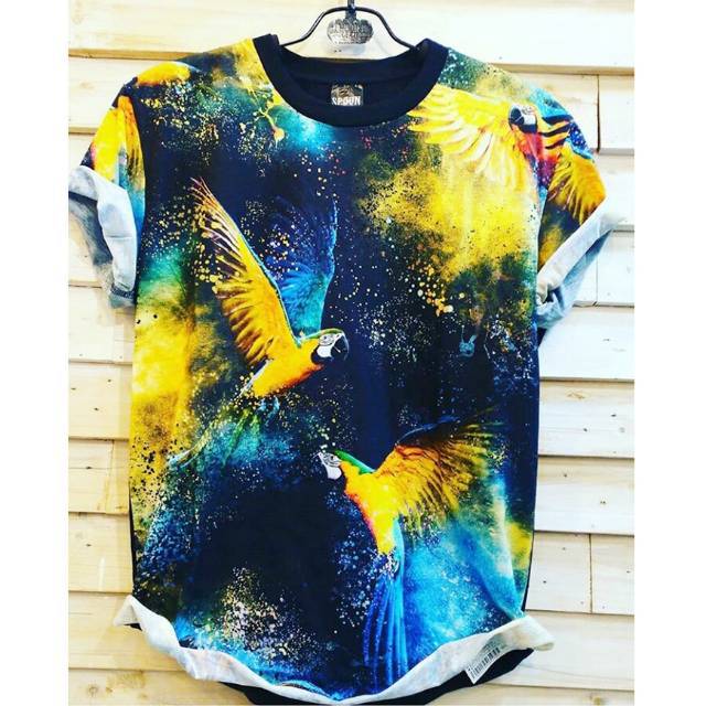 Baju Kaos Printing 3D Bangkok Thailand Bird Burung Fullprint Full Print Spoon Import Impor Distro
