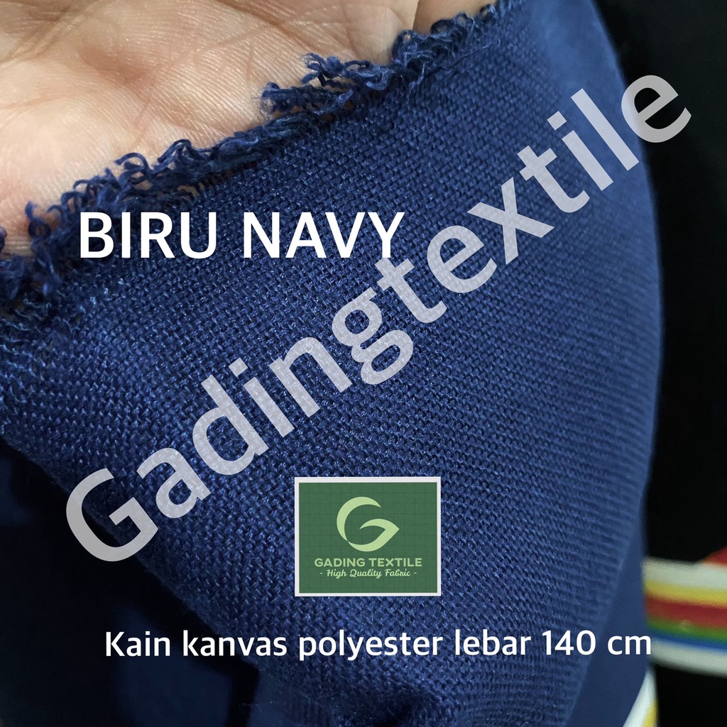 ( per setengah meter ) kain KANVAS POLYESTER canvas PE warna hitam biru navy putih lebar 140 cm meteran bahan diy tas totebag tote goodie bag souvenir pouch sepatu dekorasi dekor kerajinan tangan craft tirai hordeng gorden piknik printing sublime sublim