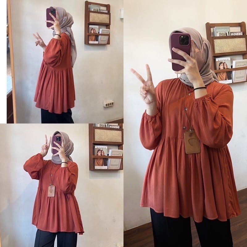 BEFAST - ZSO OOTD Blouse WINTER / Raisa Blouse Rayon Crinkle / Pakaian Wanita Remaja ABG / Blouse Keluaran Terbaru / Atasan Lengan Panjang / Blouse Casual Wanita / Fashion Kerja Wanita / Blouse Polos Formal / Termurah