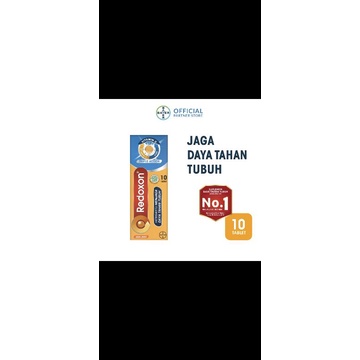 Redoxon Vitamin C, D, dan Zinc rasa jeruk 10 tablet