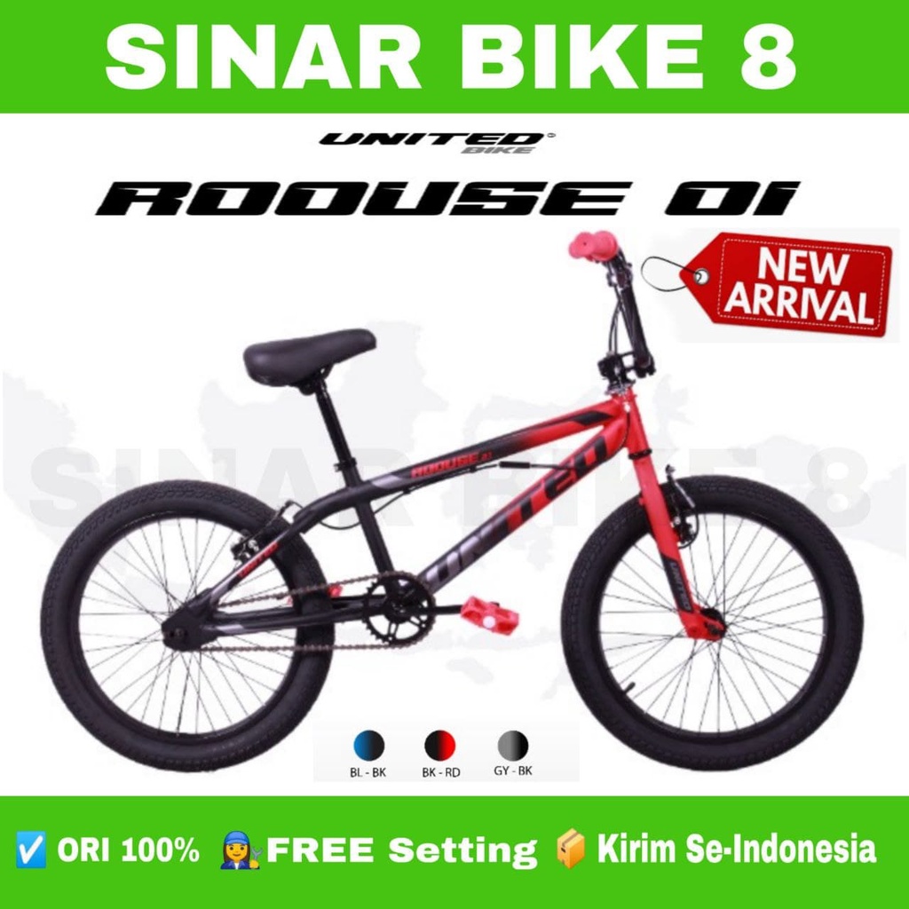 Sepeda Anak Laki Ukuran 20 Inch BMX UNITED ROOUSE 01 Rotor New